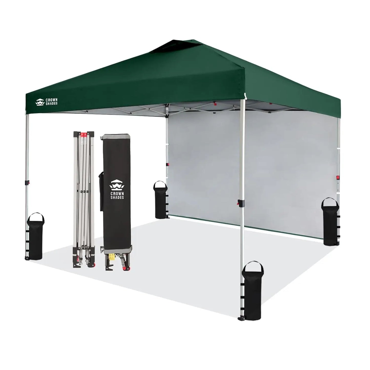 10x10 Pop Up Canopy with 1 Side Wall - Tent with One Push Setup - Outdoor Sun Shade for Events.