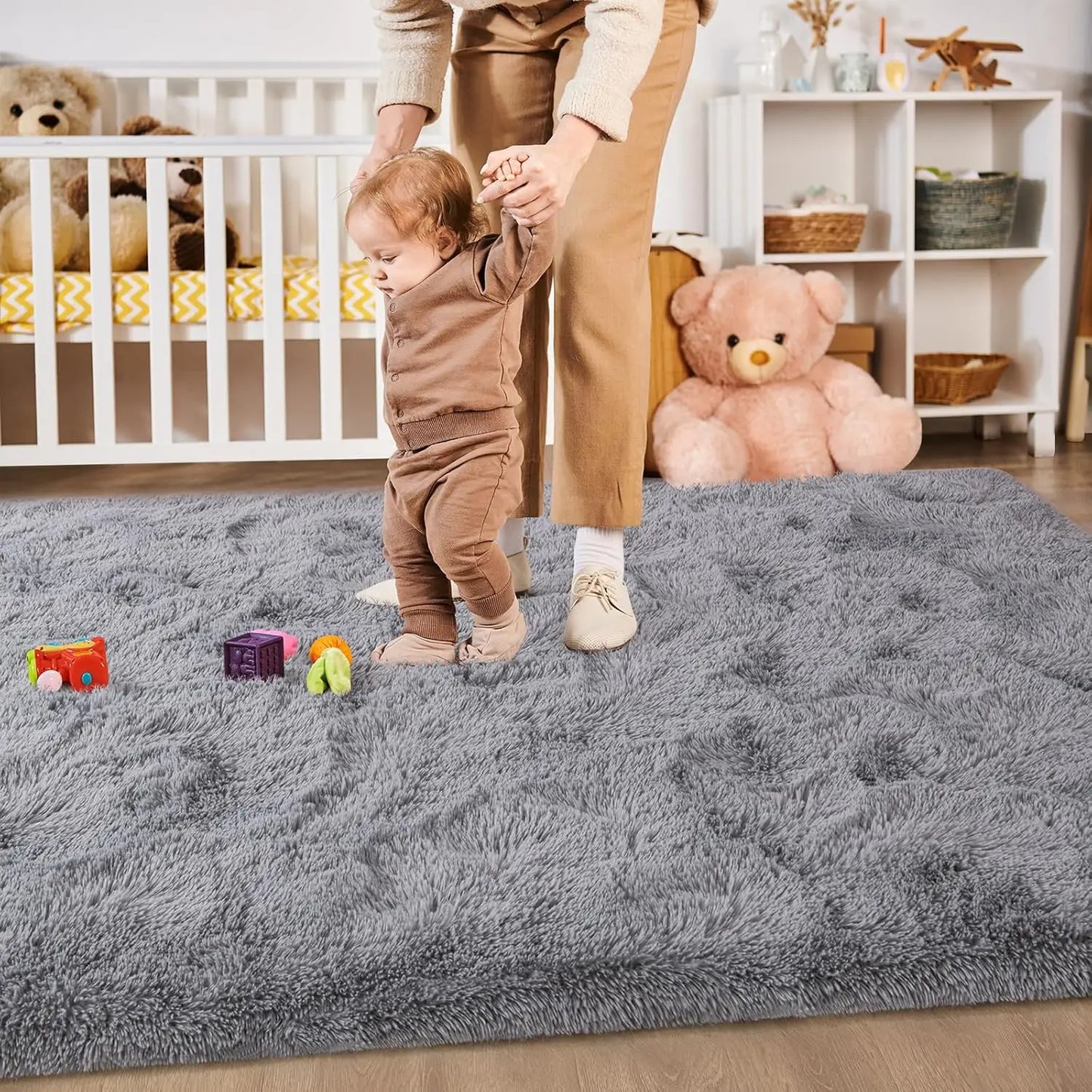 Soft Modern Indoor Large Shaggy Rug for Living Room Bedroom, Non-Slip Plush Fluffy.