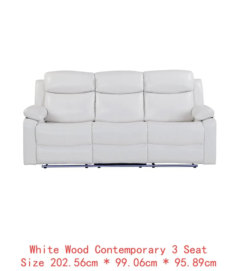 3-Piece Reclining Sofa Set with LED Lights – Sofa, Loveseat & Recliner for Living Room.