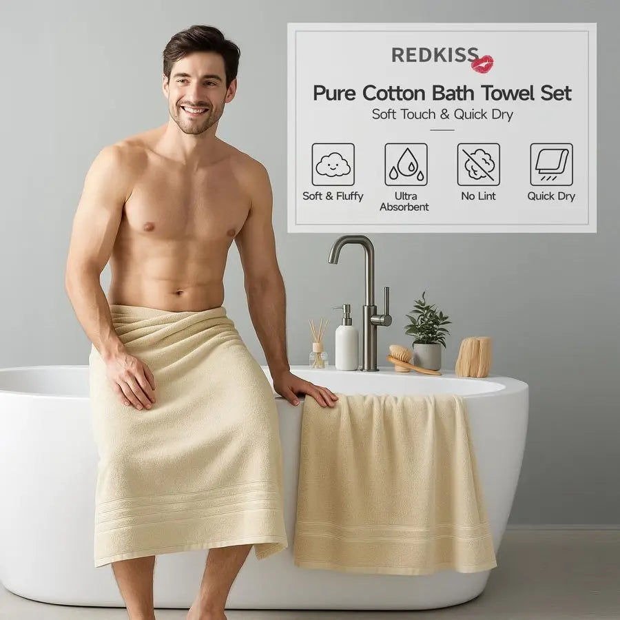 6 Piece Luxury Bath Towel Set 100 Cotton Towels for Bathroom.