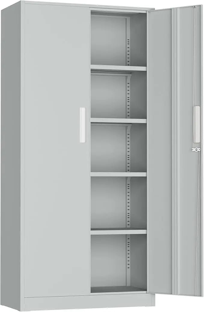 Metal Storage Cabinet, Garage Cabinets and Storage System with Doors and Shelves.