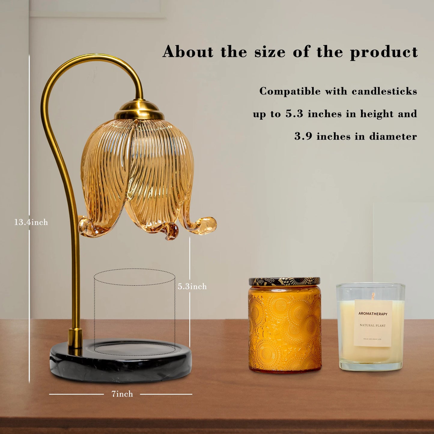 Tulip Flower Warm Candle Lamp French Retro Bedroom Bedside Lamp Fireless Fragrance.