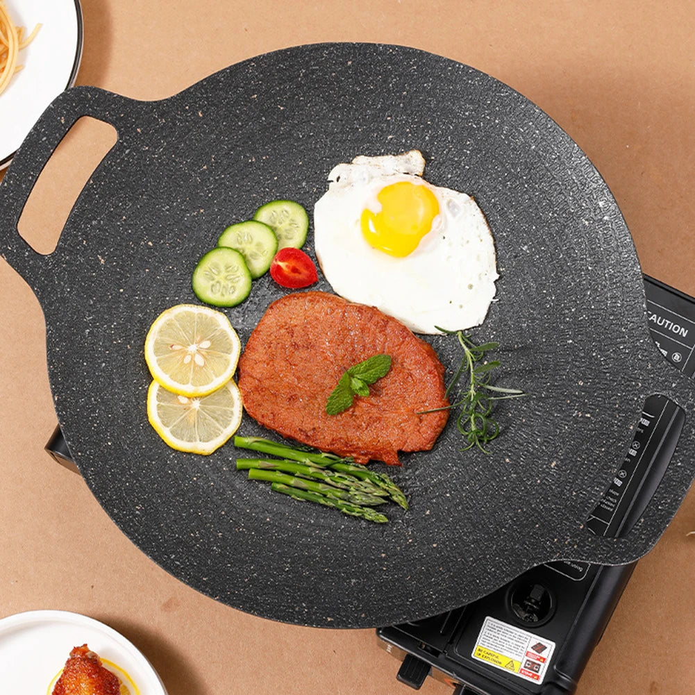 28-34CM Outdoor BBQ Grill Pan, Non-Stick Stovetop Baking Tray, Roasting Grill Plate.