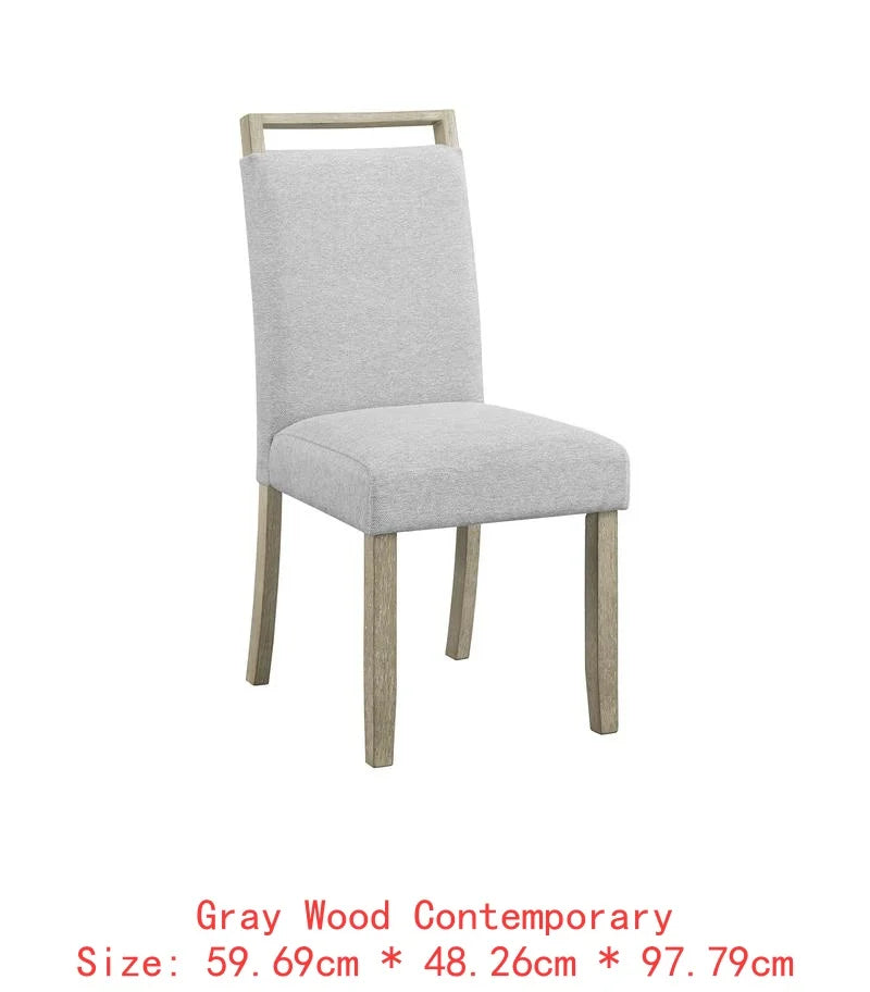 Contemporary 7pc Dining Set with White Faux Marble Rectangular Table and Full Back Upholstered Chairs.