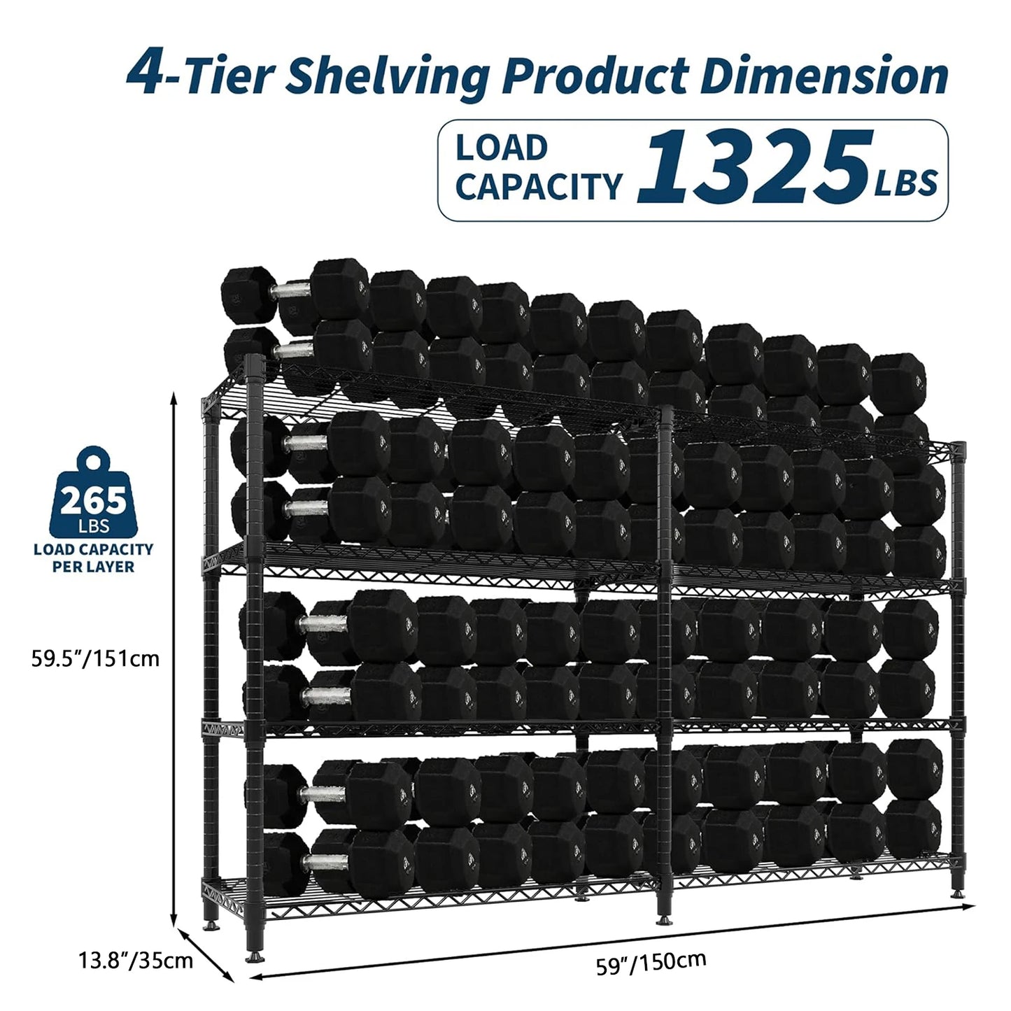 Heavy Duty Storage Shelves 4/5 Tiers Metal Shelving Unit Adjustable Organization Pantry Shelves.
