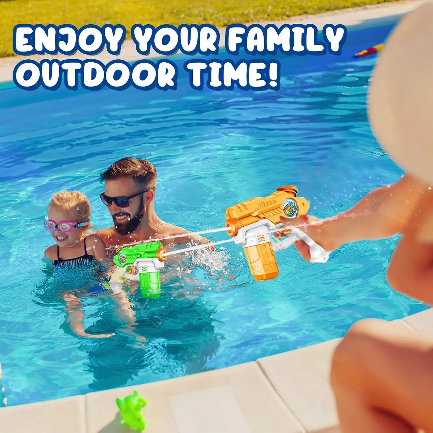 6-Pack Water Guns for Kids and Adults, Long Range Squirt Toys for Pool Fun