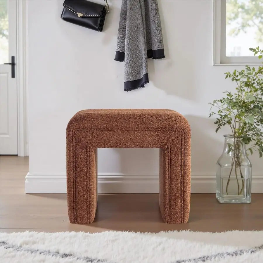 Set Style Vanity Stool Chair, Modern Boucle Ottoman Foot Stool, Sofa Bench.