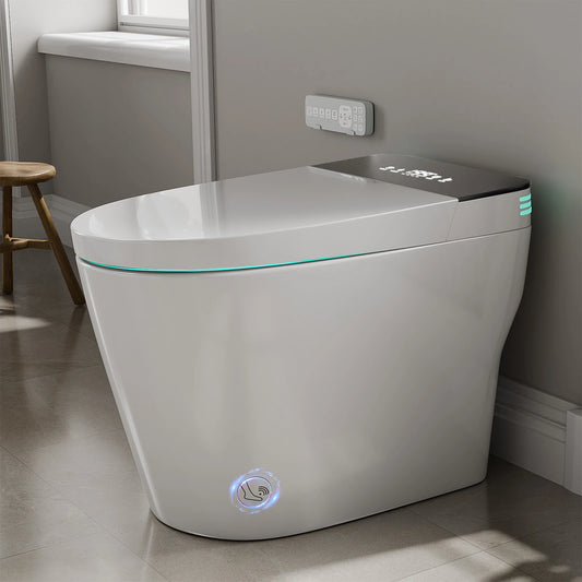 Smart Toilet with Built-in Bidet, AUTO Open/Close, Water Sprayer, AUTO Dual Flush, Heated Bidet Toilet Seat.