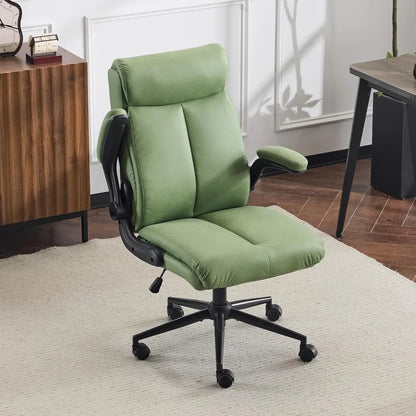 Rolling Ergonomic Office Desk Chair with Padded Flip-up Arms, 360°Swivel High Back.