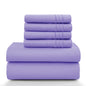 Lux Décor 6Pc Solid Sheet Set – Brushed Microfiber, 16" Deep Pockets, with Embroidered & Plain Pillowcases