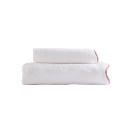 Scalloped Edge Bath Towels – Soft & Absorbent Towels for Bathroom, Quick-Drying Cotton Towels