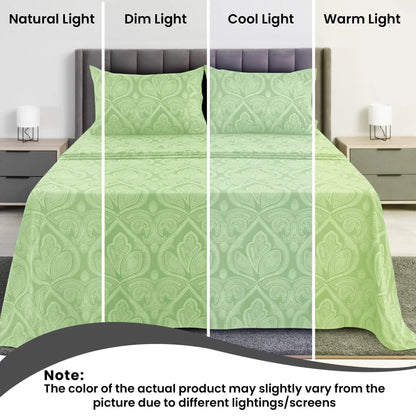 Lux Decor 4-Piece Paisley Bed Sheet Set – Soft Brushed Microfiber Sheets – Wrinkle-Resistant Bedding