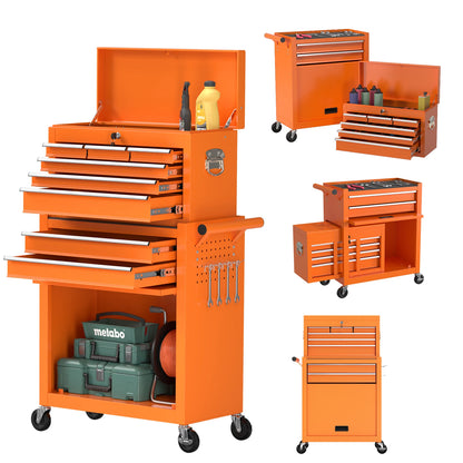 Kieperi 8 Drawer Tools ChestOrganizable Tool Box with Detachable Top Box for Workshop
