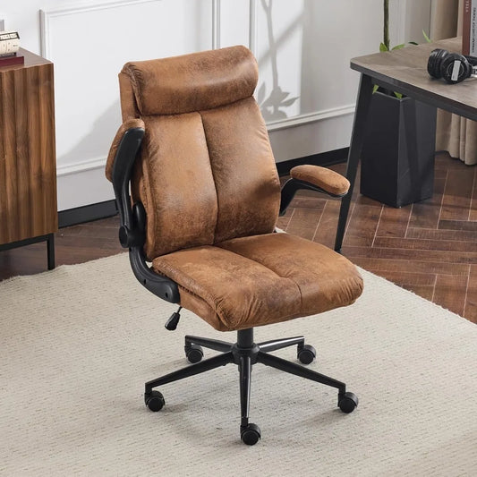 Rolling Ergonomic Office Desk Chair with Padded Flip-up Arms, 360°Swivel High Back.