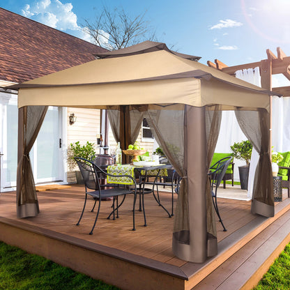 12x12 Pop up Gazebo with Mosquito Netting, Outdoor Canopy Tent with Carry Bag, for Backyard, etc.