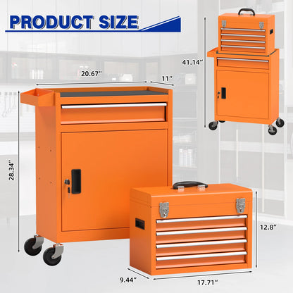 5 Drawer Tools Chest, Tool Cabinet with Universal Lockable Wheels.