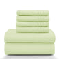 Lux Décor 6Pc Solid Sheet Set – Brushed Microfiber, 16" Deep Pockets, with Embroidered & Plain Pillowcases
