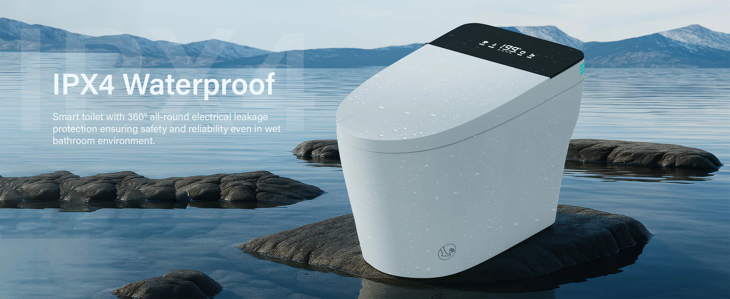 Smart Toilet with Built-in Bidet, AUTO Open/Close, Water Sprayer, AUTO Dual Flush, Heated Bidet Toilet Seat.