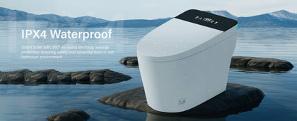 Smart Toilet with Built-in Bidet, AUTO Open/Close, Water Sprayer, AUTO Dual Flush, Heated Bidet Toilet Seat.