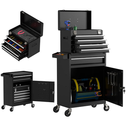 5 Drawer Tools Chest, Tool Cabinet with Universal Lockable Wheels.