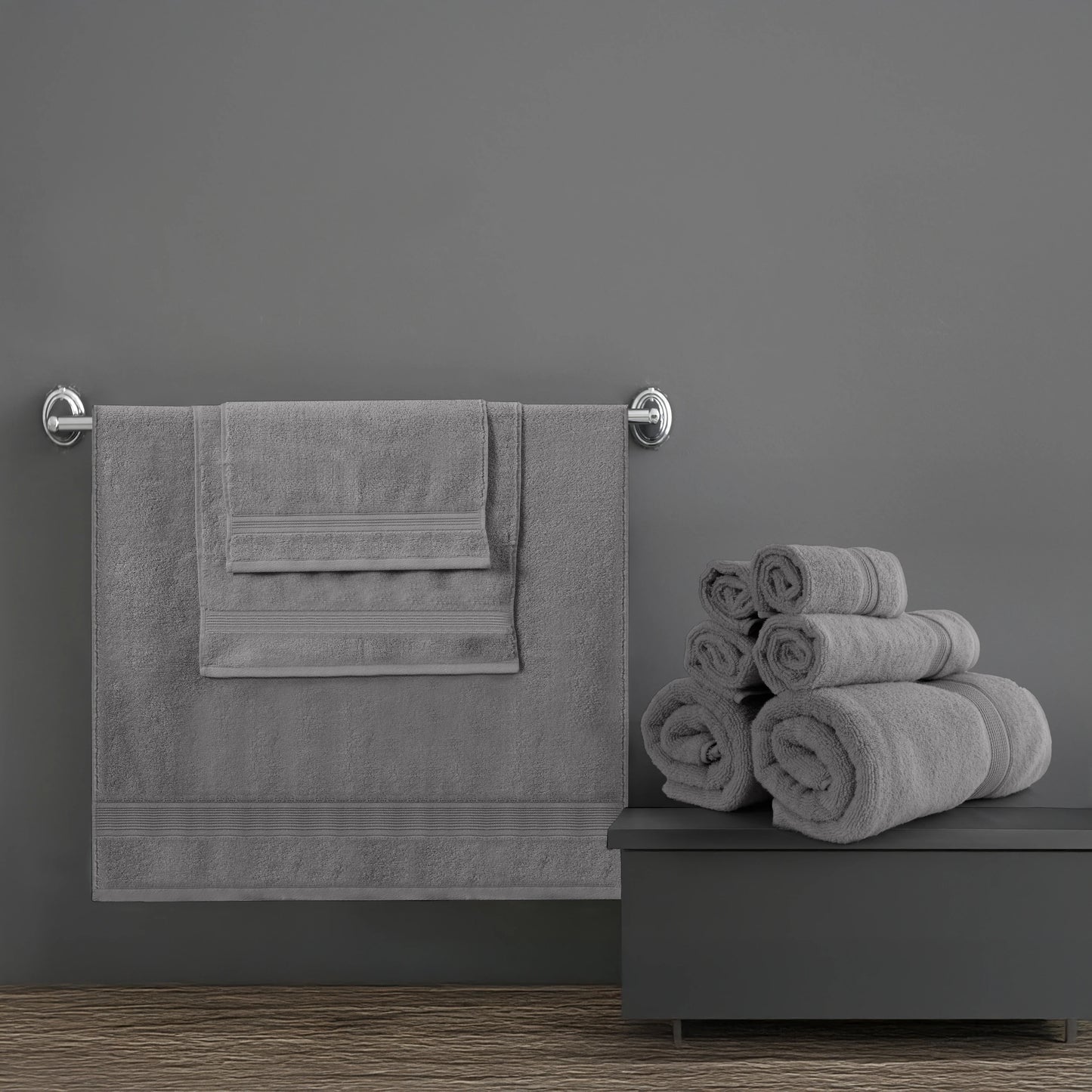Decor 6-Piece Bath Towel Set – 100% Cotton, 525 GSM, Ultra-Soft & Absorbent.