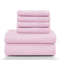 Lux Décor 6Pc Solid Sheet Set – Brushed Microfiber, 16" Deep Pockets, with Embroidered & Plain Pillowcases