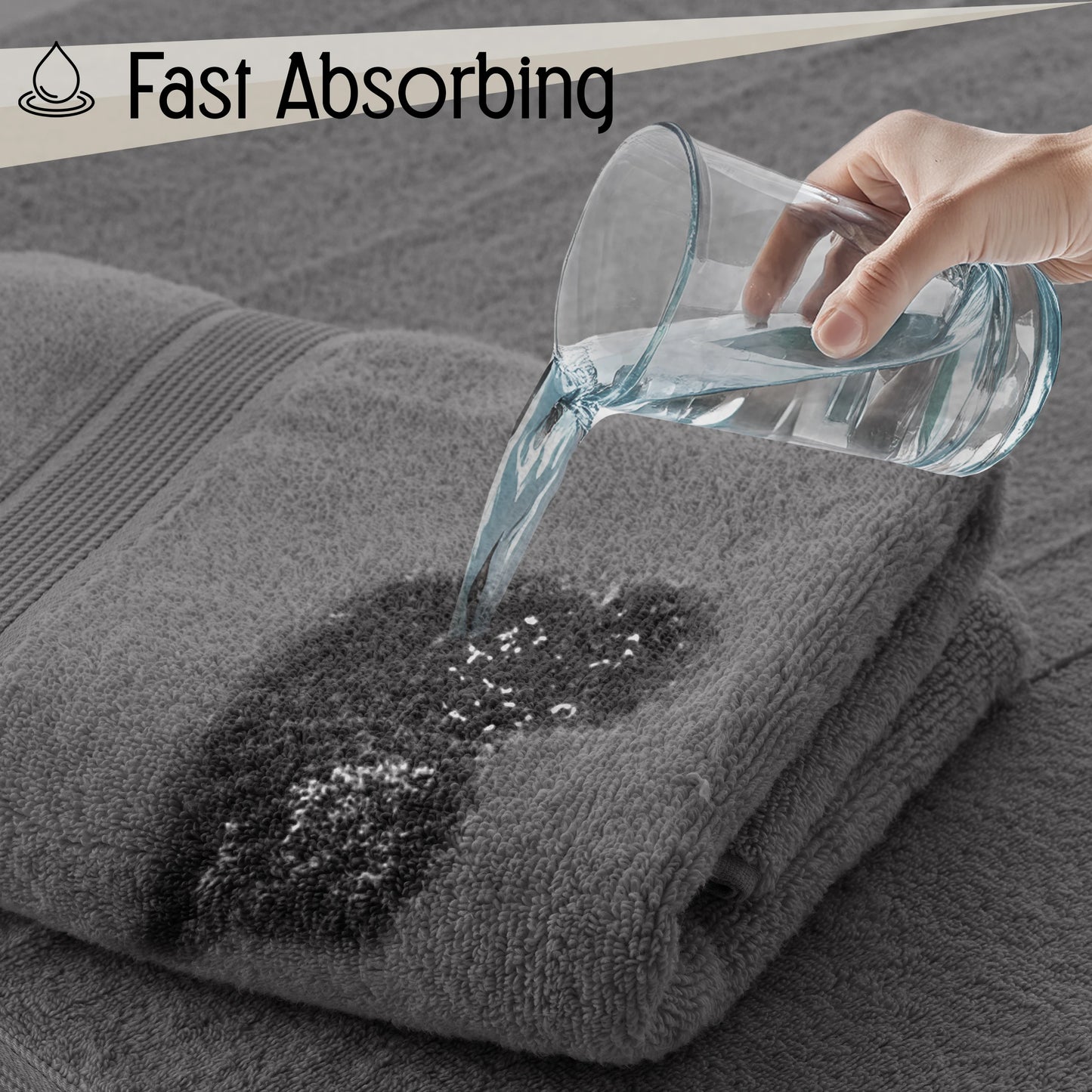Decor 6-Piece Bath Towel Set – 100% Cotton, 525 GSM, Ultra-Soft & Absorbent.