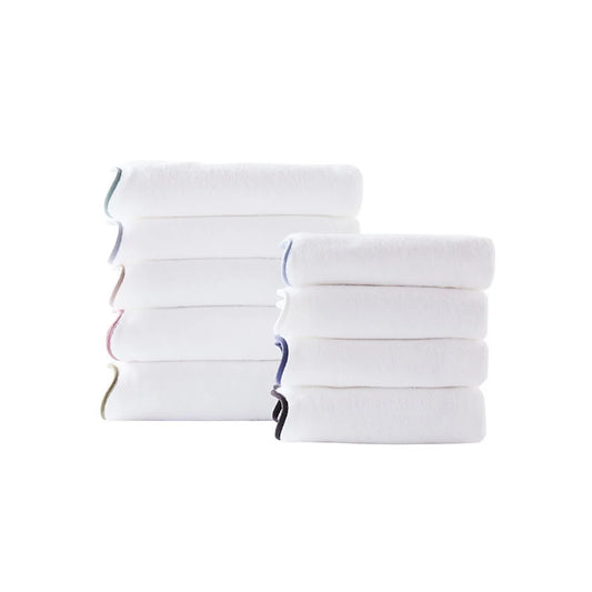 Scalloped Edge Bath Towels – Soft & Absorbent Towels for Bathroom, Quick-Drying Cotton Towels