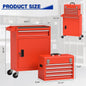 5 Drawer Tools Chest, Tool Cabinet with Universal Lockable Wheels.