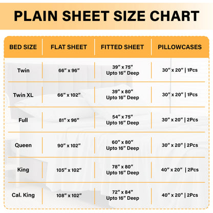 Lux Décor 6Pc Solid Sheet Set – Brushed Microfiber, 16" Deep Pockets, with Embroidered & Plain Pillowcases