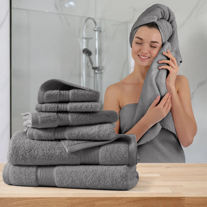 Decor 6-Piece Bath Towel Set – 100% Cotton, 525 GSM, Ultra-Soft & Absorbent.
