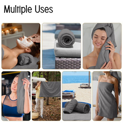 Decor 6-Piece Bath Towel Set – 100% Cotton, 525 GSM, Ultra-Soft & Absorbent.
