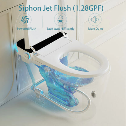 Smart Toilet with Built-in Bidet, AUTO Open/Close, Water Sprayer, AUTO Dual Flush, Heated Bidet Toilet Seat.