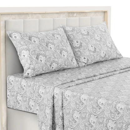 Lux Decor 4-Piece Paisley Bed Sheet Set – Soft Brushed Microfiber Sheets – Wrinkle-Resistant Bedding