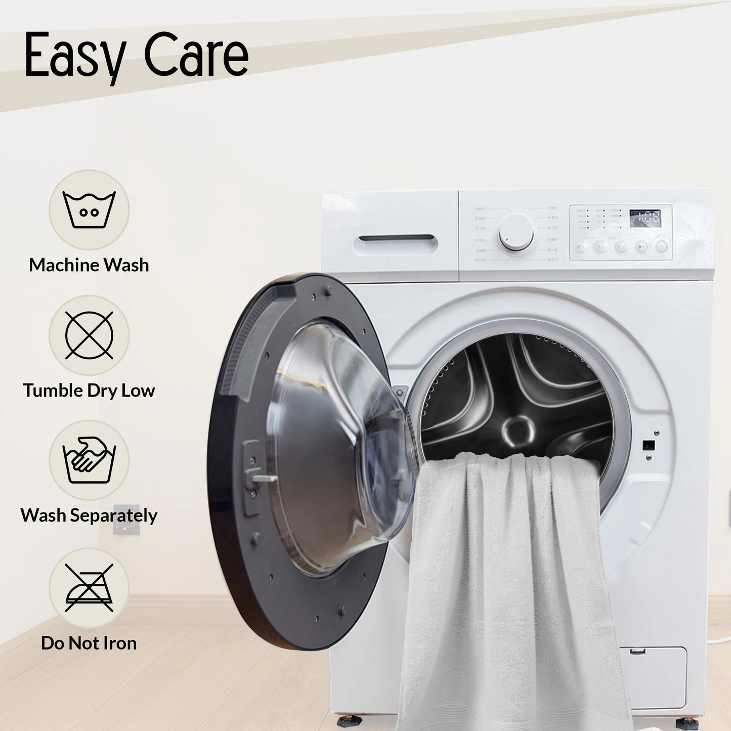 Decor 6-Piece Bath Towel Set – 100% Cotton, 525 GSM, Ultra-Soft & Absorbent.