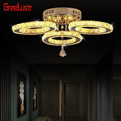 Modern Ceiling Lamp Pendant Light Crystal Led Chandelier, Bedroom Home Decor.
