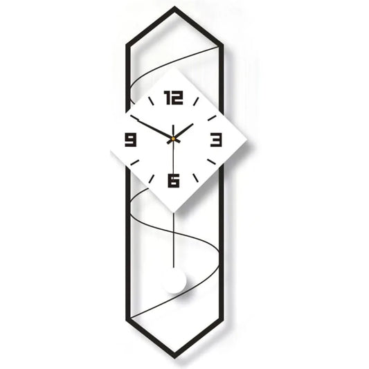 Swing Quartz Silent Wall Clock Metal Modern Large Pendulum Wall Clock Home Decor with Hook.