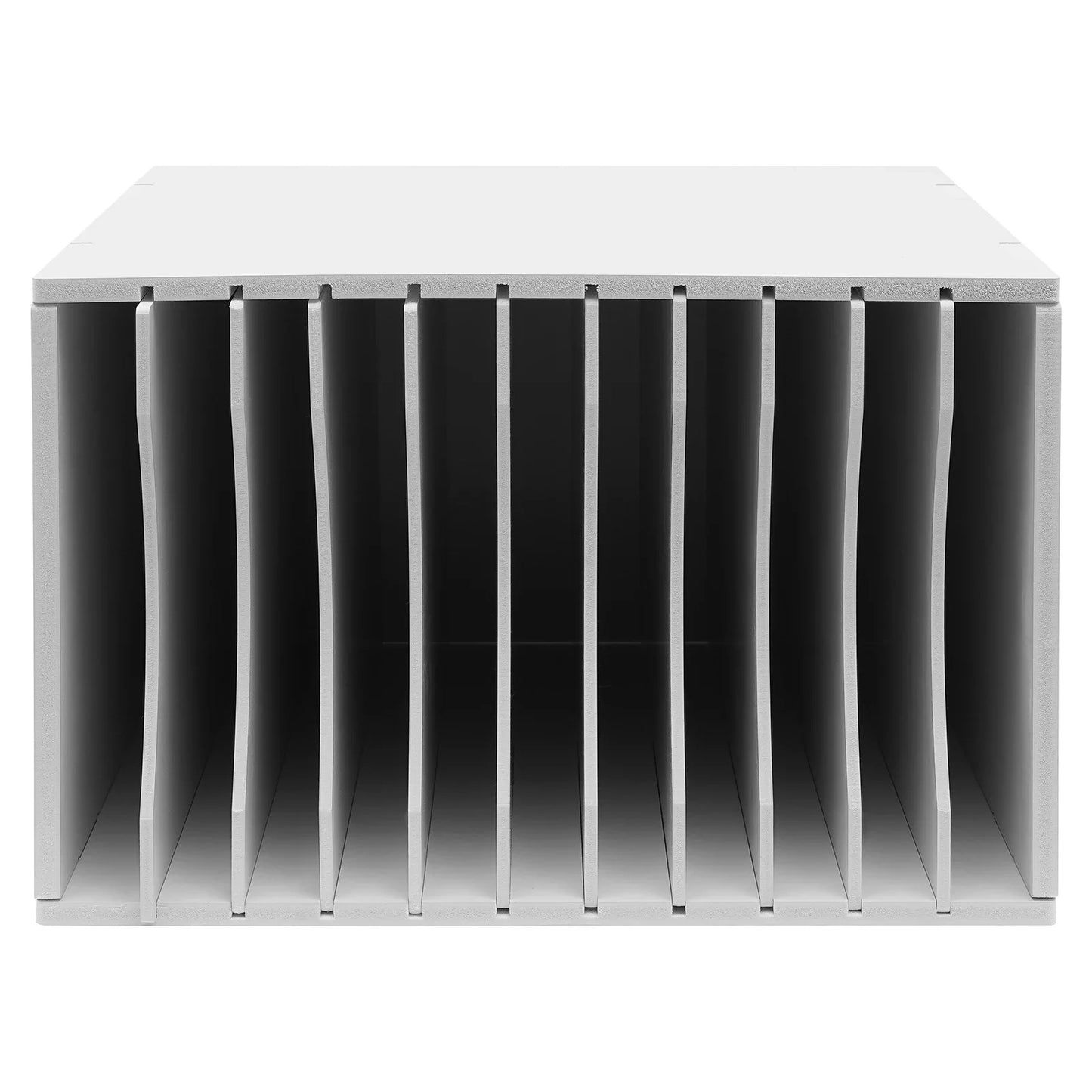 Adjustable Desktop File Organizer, 11 Compartments, Removable Dividers for Office Supplies.