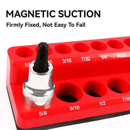 Magnetic Socket Organizer, 6-Piece Tool Organizers 1/2 inch, 3/8 inch,1/4 inch DriveHolds 143 Pcs Standard and Deep Size Sockets