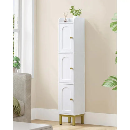 Bathroom Storage Cabinet, Narrow Bathroom Organizers and Storage with 4 Adjustable Feet.