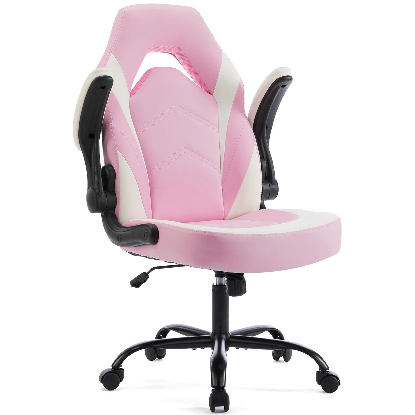 Ergonomic Office Computer Home Gaming Desk Chair Adjustable PU Leather, Flip-up Armrest.