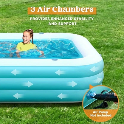 JOYFY Inflatable Pool with Seats, Full-Sized Inflatable Swimming Pool for Summer time.