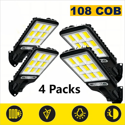 1/2/4-Pack Solar Street Lights, LED Outdoor Wall Lights, Remote Control and Motion Sensor & 3 Modes.