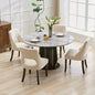 Wooden Dining Chairs Set of 4, Mid Century Modern Chenille Upholstered.