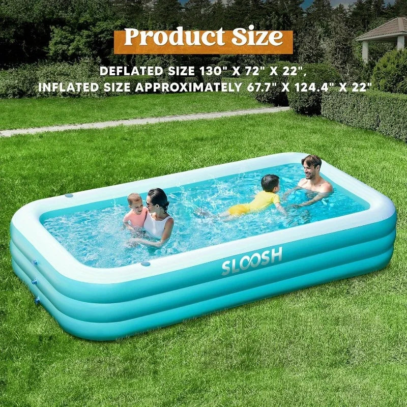 JOYFY Inflatable Pool with Seats, Full-Sized Inflatable Swimming Pool for Summer time.