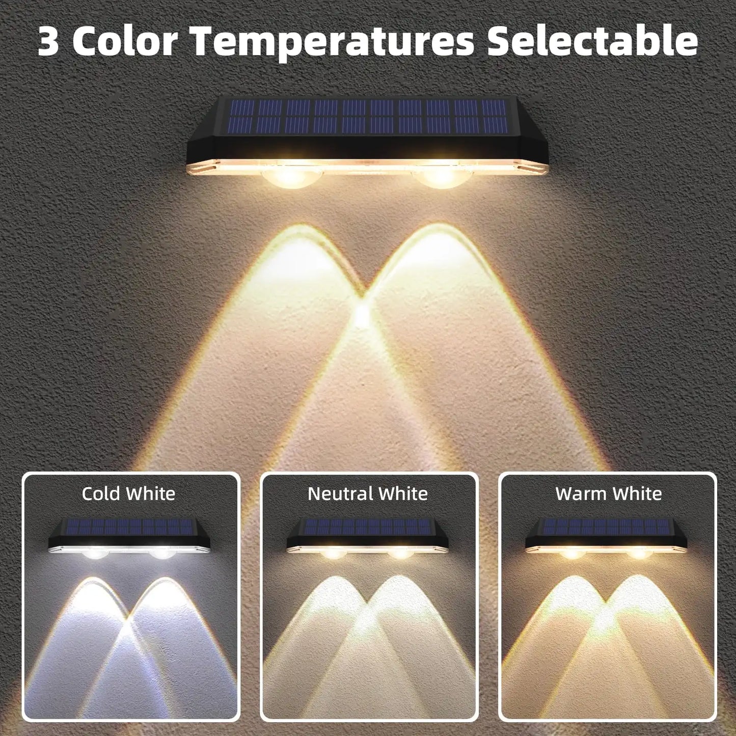 Solar Fence Lights Outdoor- Waterproof 3 Mode Solar Deck Lights for Outside, Patio Stair and Wall (6 pack)
