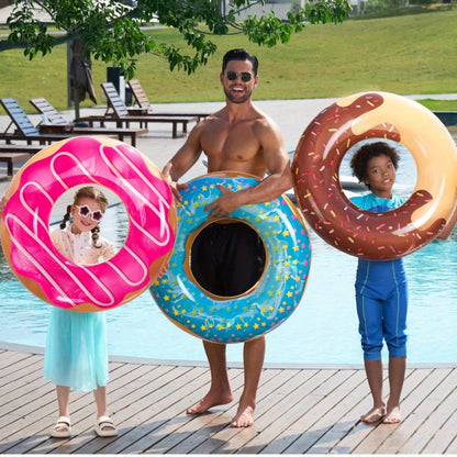 JOYFY 32.5" Donut Pool Float with Glitters 3 Pack Funny Tube Toys for Swimming Pool.