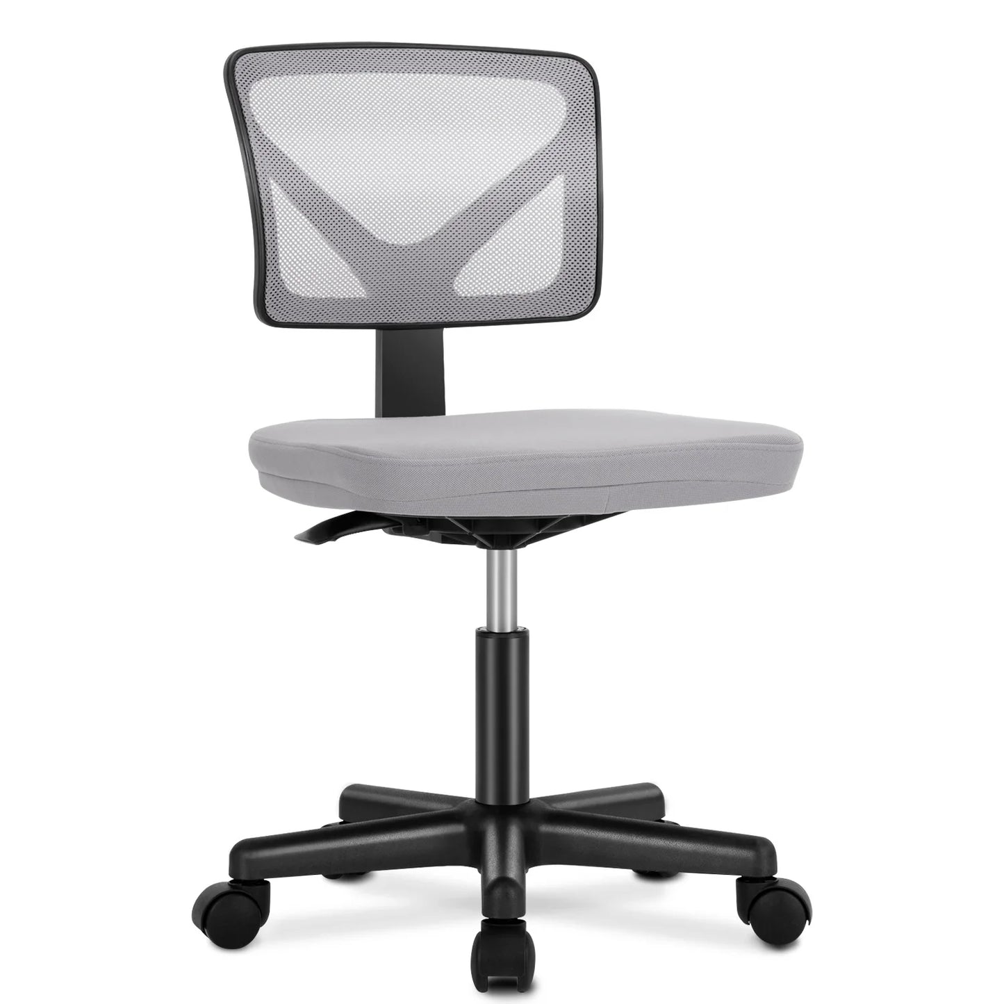 Mesh with Lumbar Support Armless Office Chair Low Back with Wheels Adjustable Height, Rolling Swivel Computer Chair
