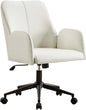 Leather Home Desk Chair, Comfortable Executive Office Chair with Wheels, Adjustable Height.