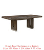 Modern Brown Finish 7-Piece Dining Set with Round Table and 6 Beige Upholstered Side Chairs.